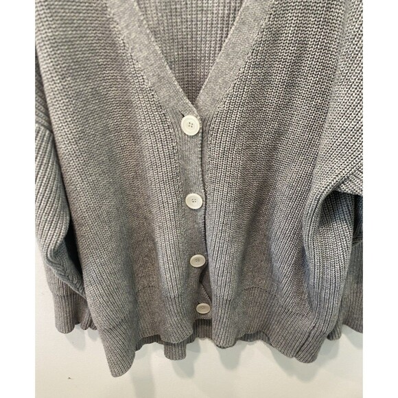 Outerknown Cardigan Mens Sz M/L Gray Knit Organic Cotton Alpaca Blend - Picture 7 of 8